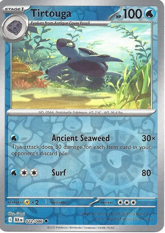 BLK - Black Bolt - 022/086 - Tirtouga (Reverse Holo)