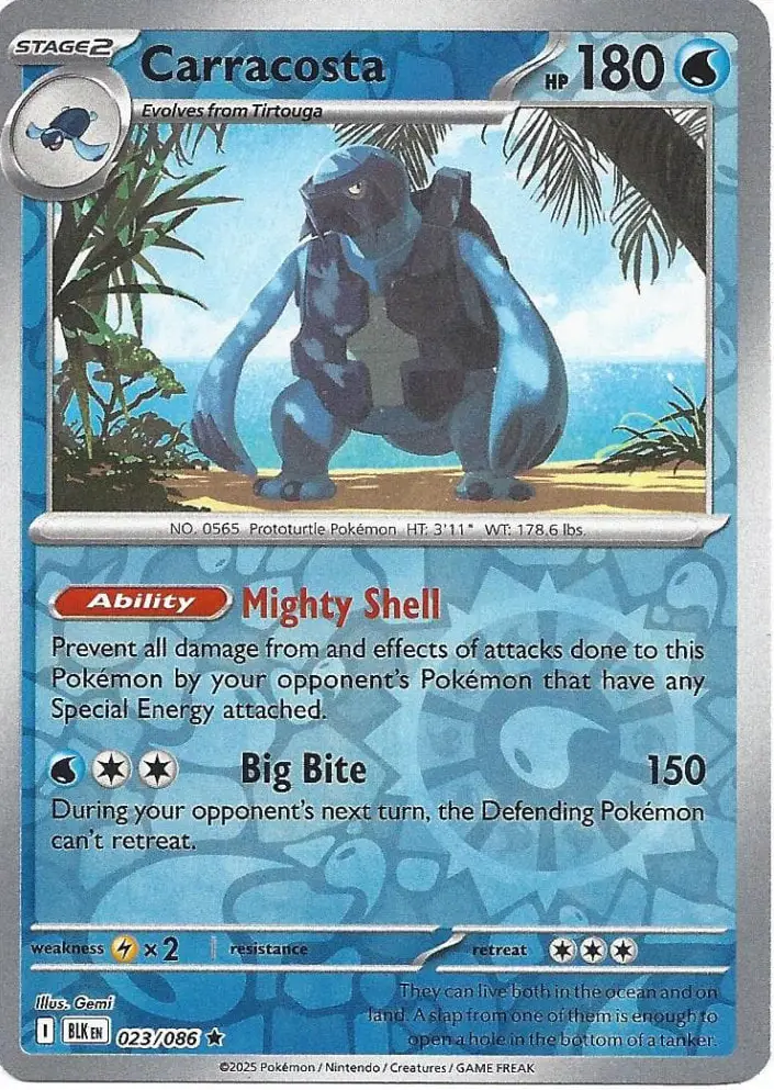 BLK - Black Bolt - 023/086 - Carracosta (Reverse Holo)