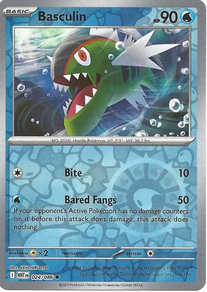 WHT - White Flare - 024/086 - Basculin (Reverse Holo)