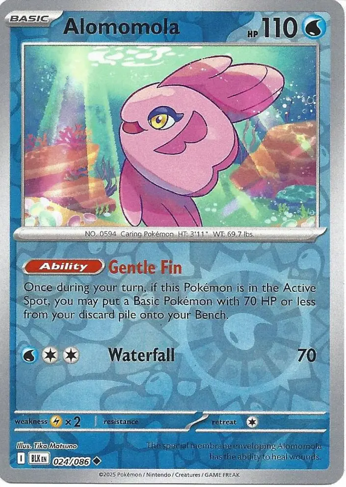 BLK - Black Bolt - 024/086 - Alomomola (Reverse Holo)