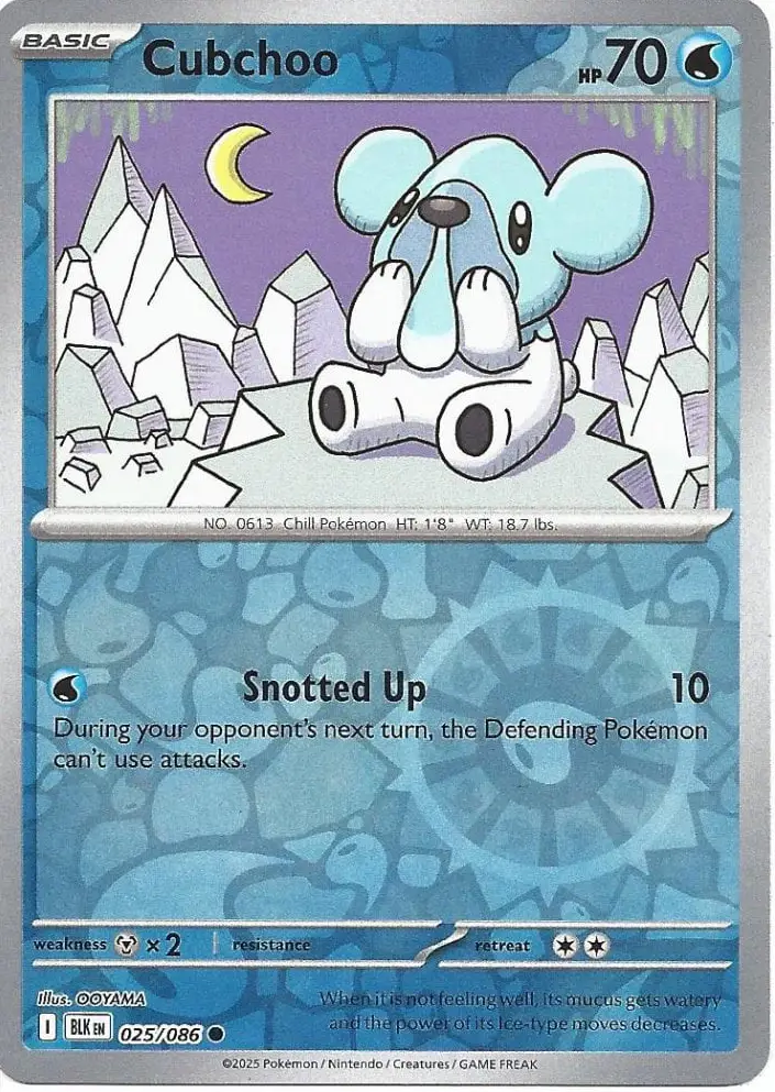 BLK - Black Bolt - 025/086 - Cubchoo (Reverse Holo)