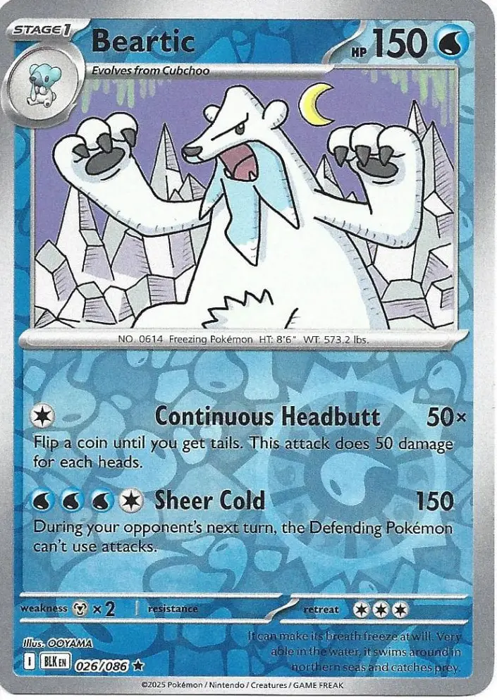 BLK - Black Bolt - 026/086 - Beartic (Reverse Holo)