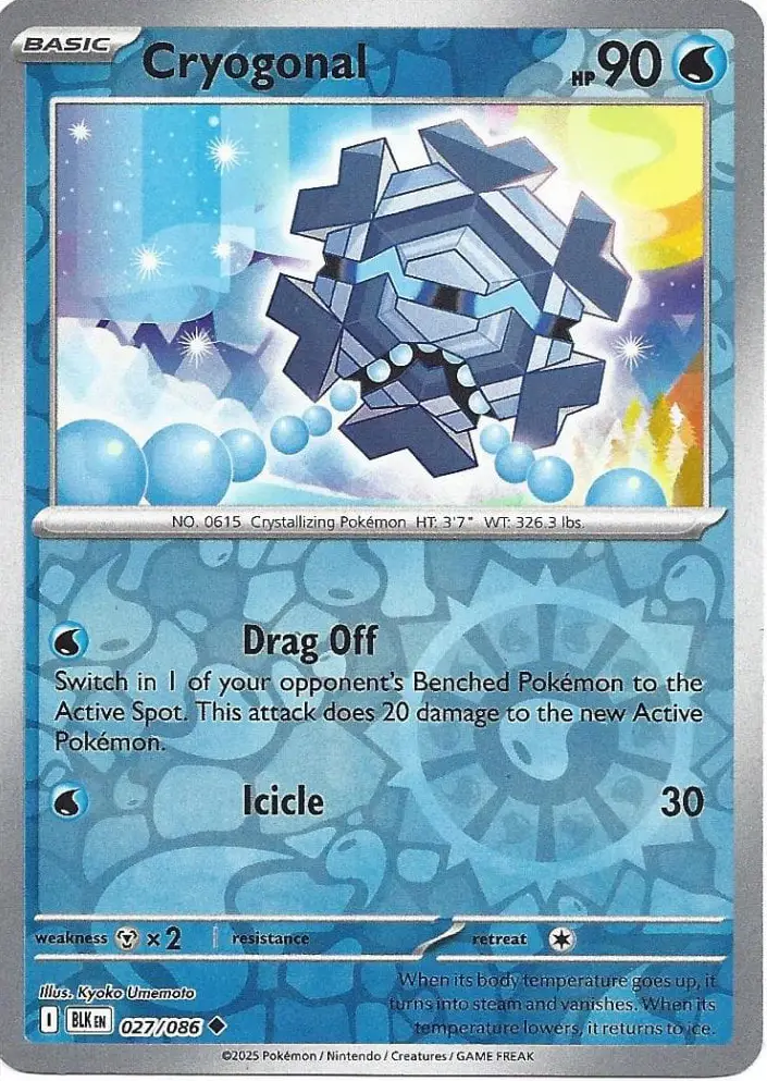 BLK - Black Bolt - 027/086 - Cryogonal (Reverse Holo)