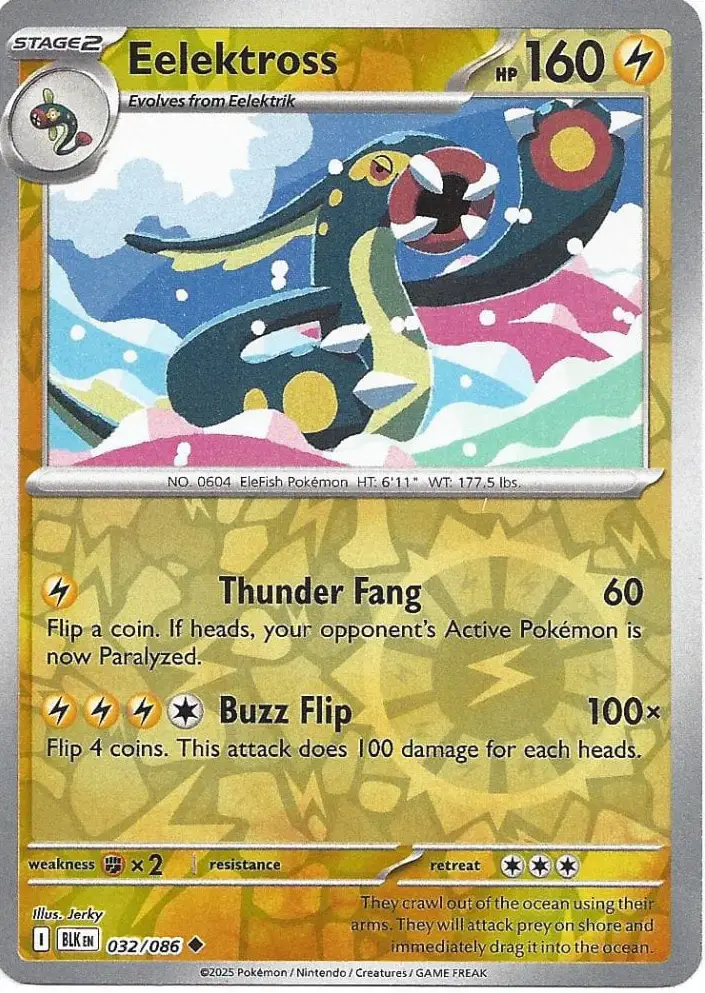 BLK - Black Bolt - 032/086 - Eelektross (Reverse Holo)