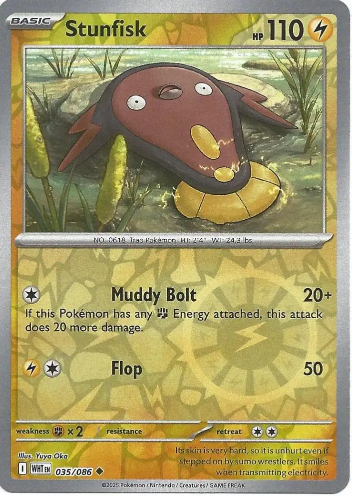 WHT - White Flare - 035/086 - Stunfisk (Reverse Holo)