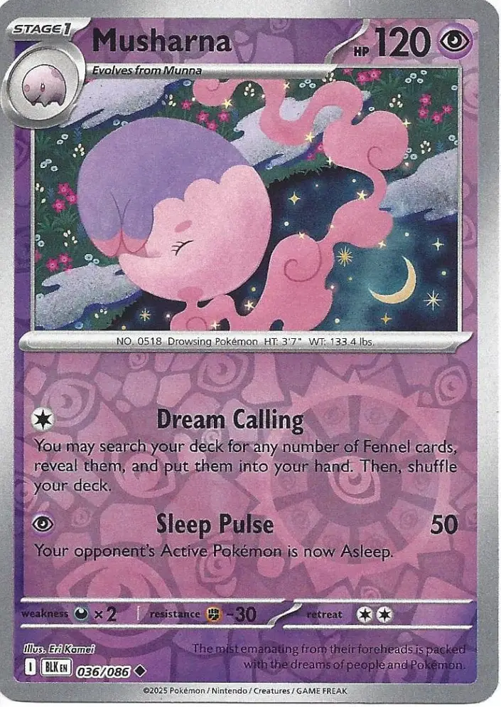 BLK - Black Bolt - 036/086 - Musharna (Reverse Holo)