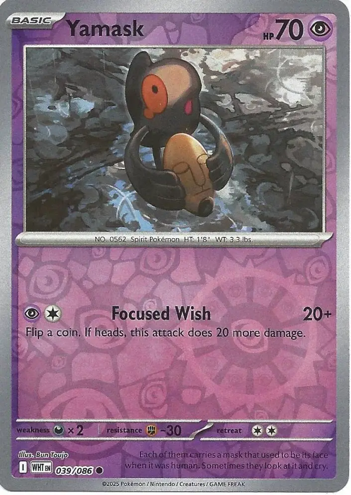 WHT - White Flare - 039/086 - Yamask (Reverse Holo)