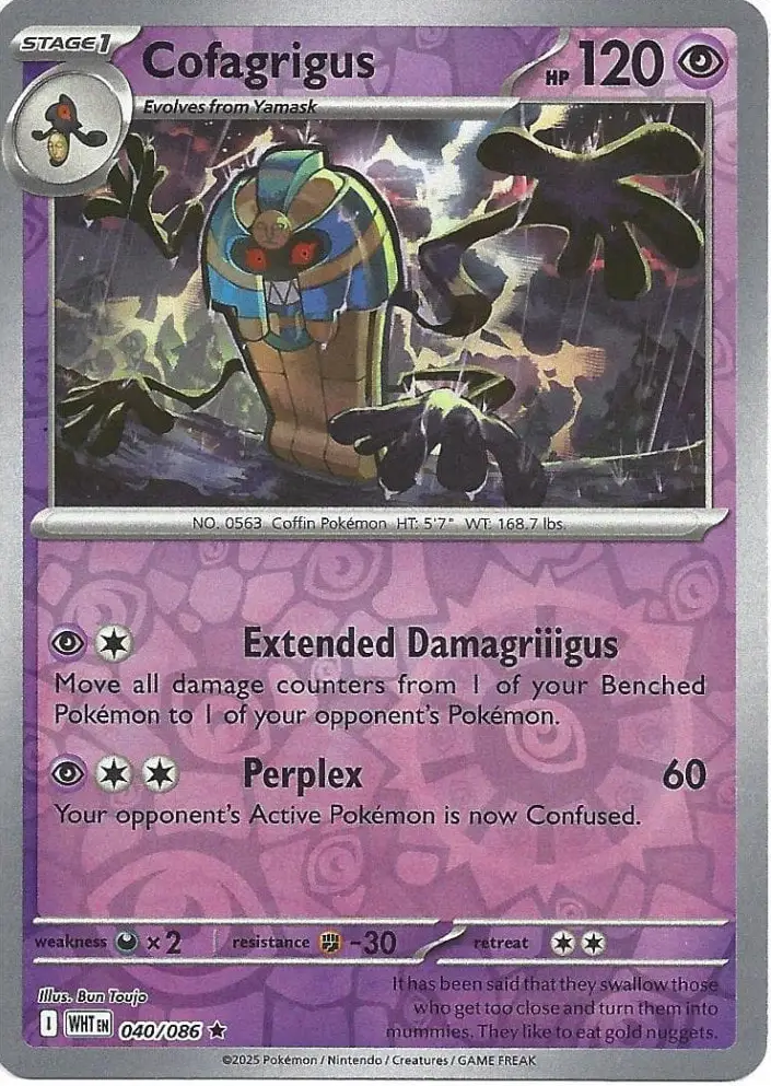 WHT - White Flare - 040/086 - Cofagrigus (Reverse Holo)