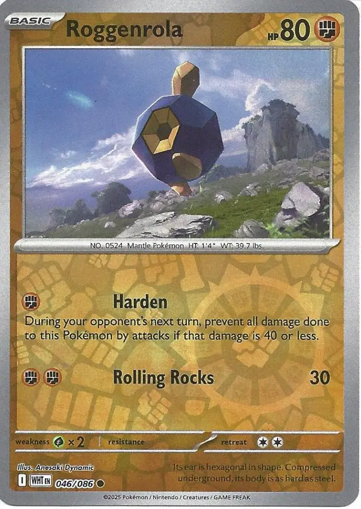 WHT - White Flare - 046/086 - Roggenrola (Reverse Holo)