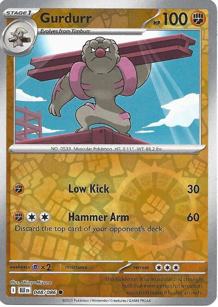 BLK - Black Bolt - 048/086 - Gurdurr (Reverse Holo)