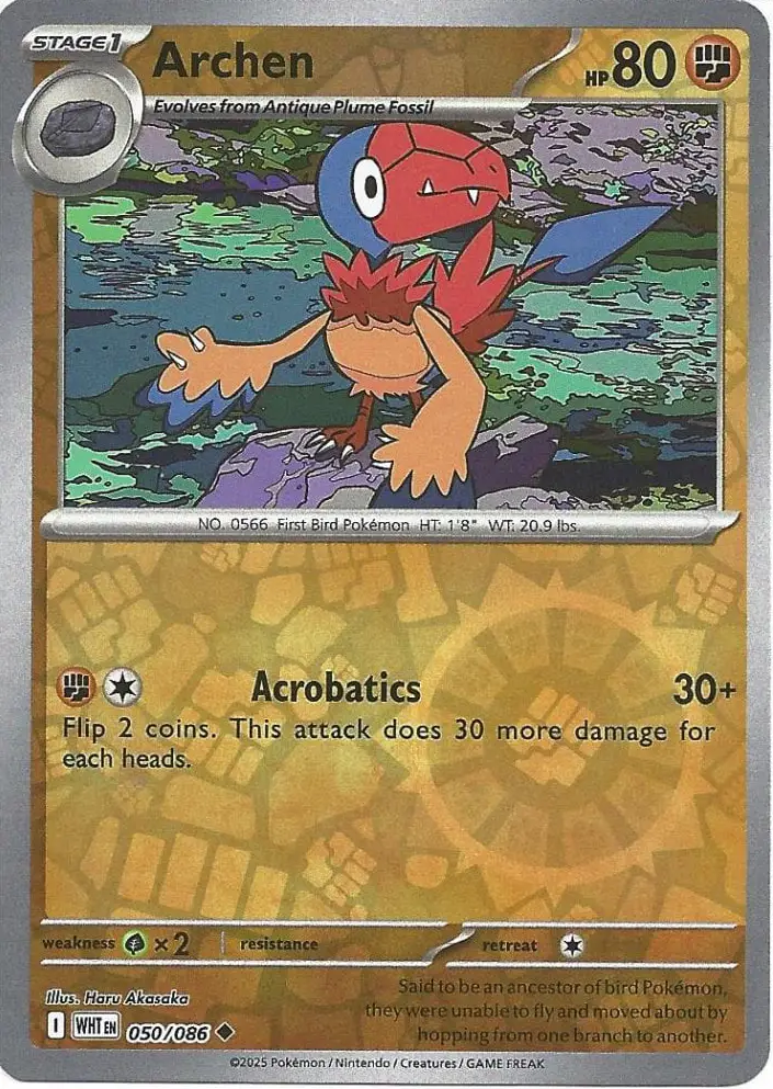 WHT - White Flare - 050/086 - Archen (Reverse Holo)