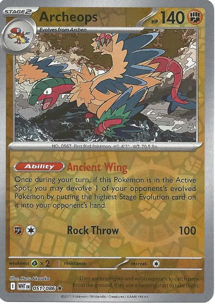 WHT - White Flare - 051/086 - Archeops (Reverse Holo)