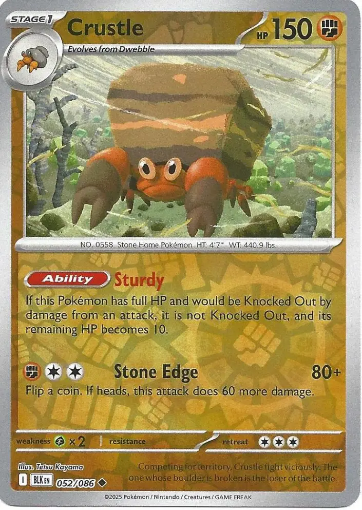 BLK - Black Bolt - 052/086 - Crustle (Reverse Holo)