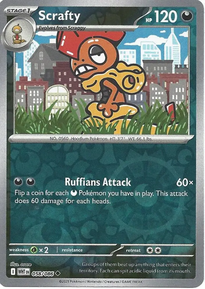 WHT - White Flare - 058/086 - Scrafty (Reverse Holo)