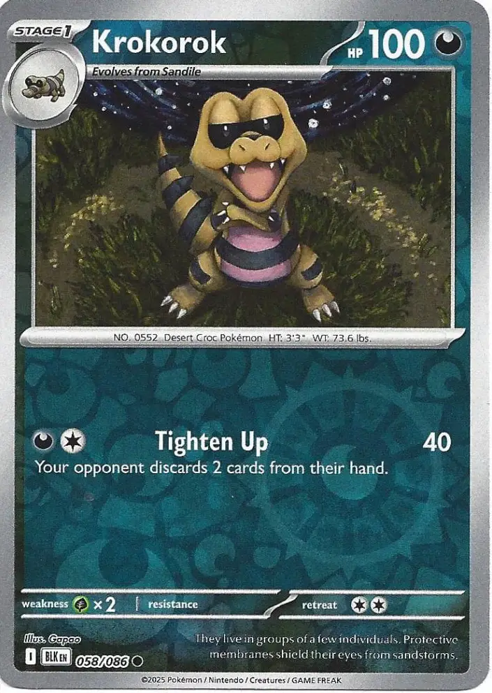 BLK - Black Bolt - 058/086 - Krokorok (Reverse Holo)