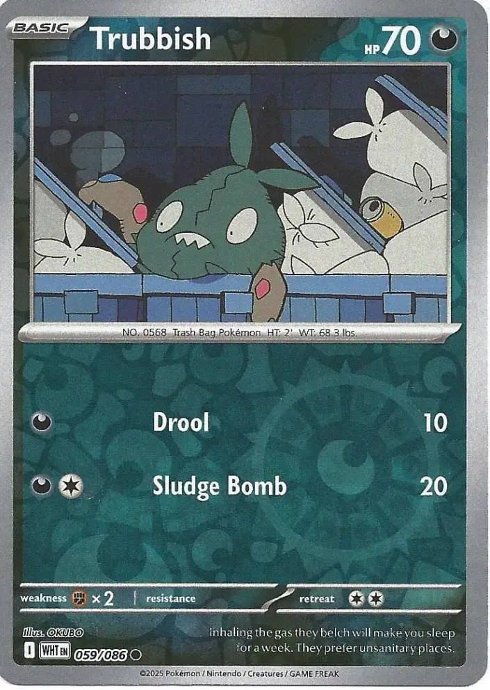 WHT - White Flare - 059/086 - Trubbish (Reverse Holo)