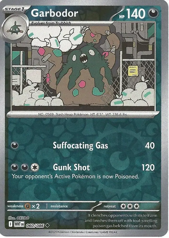 WHT - White Flare - 060/086 - Garbodor (Reverse Holo)