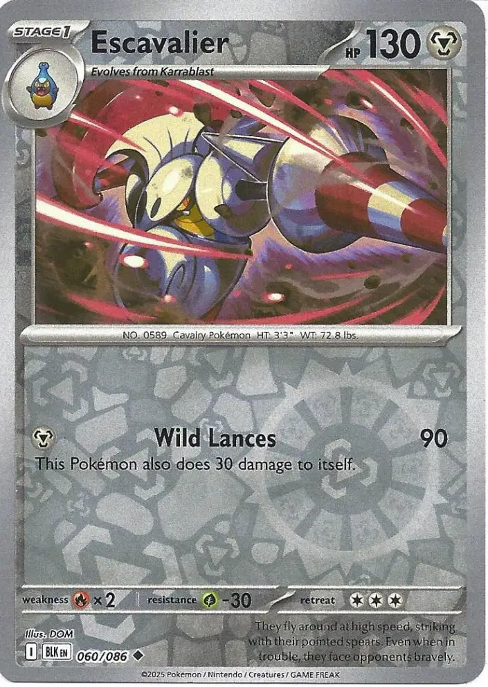 BLK - Black Bolt - 060/086 - Escavalier (Reverse Holo)