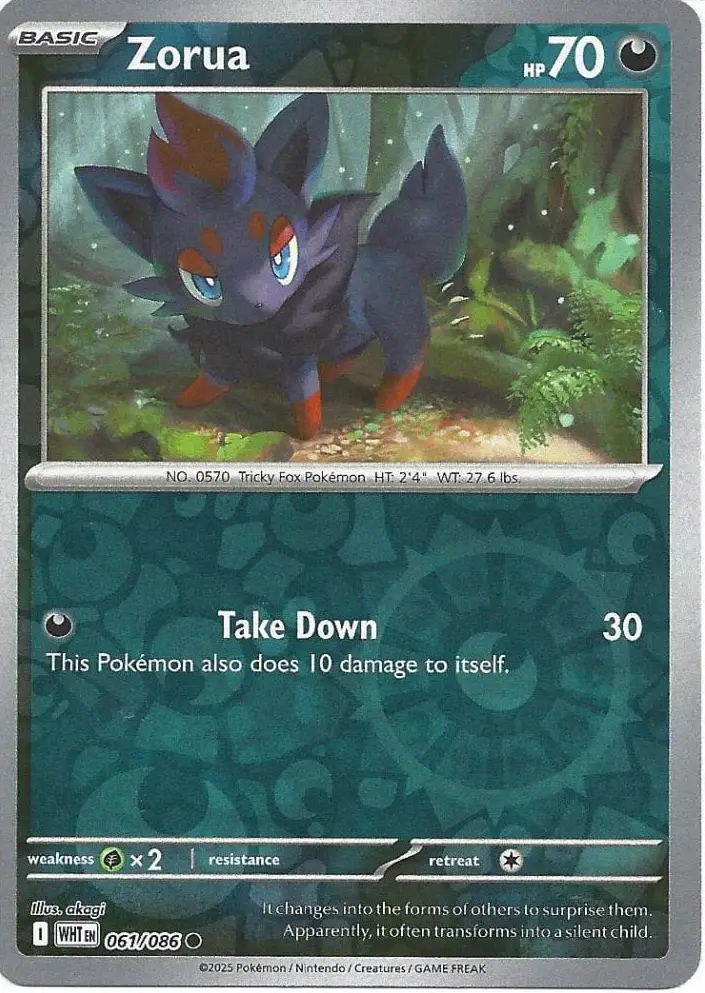 WHT - White Flare - 061/086 - Zorua (Reverse Holo)