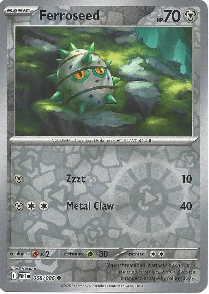 WHT - White Flare - 068/086 - Ferroseed (Reverse Holo)