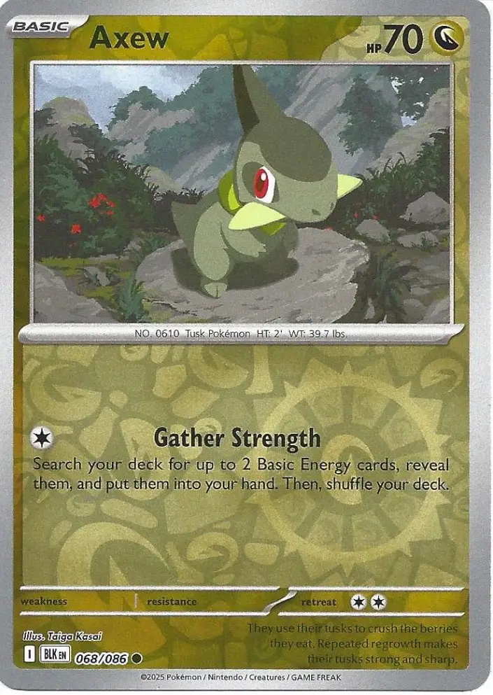 BLK - Black Bolt - 068/086 - Axew (Reverse Holo)