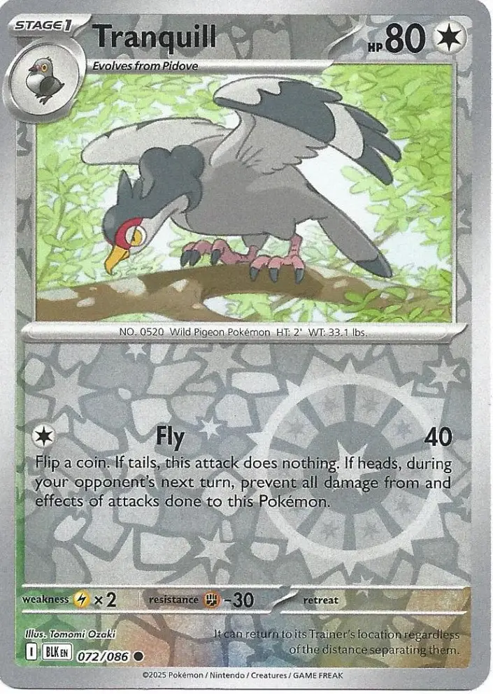 BLK - Black Bolt - 072/086 - Tranquill (Reverse Holo)