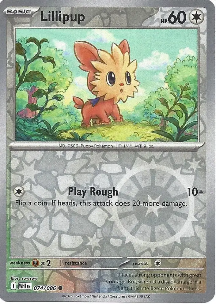 WHT - White Flare - 074/086 - Lillipup (Reverse Holo)