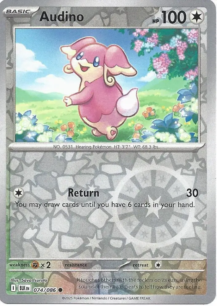 BLK - Black Bolt - 074/086 - Audino (Reverse Holo)