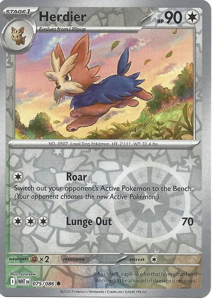 WHT - White Flare - 075/086 - Herdier (Reverse Holo)