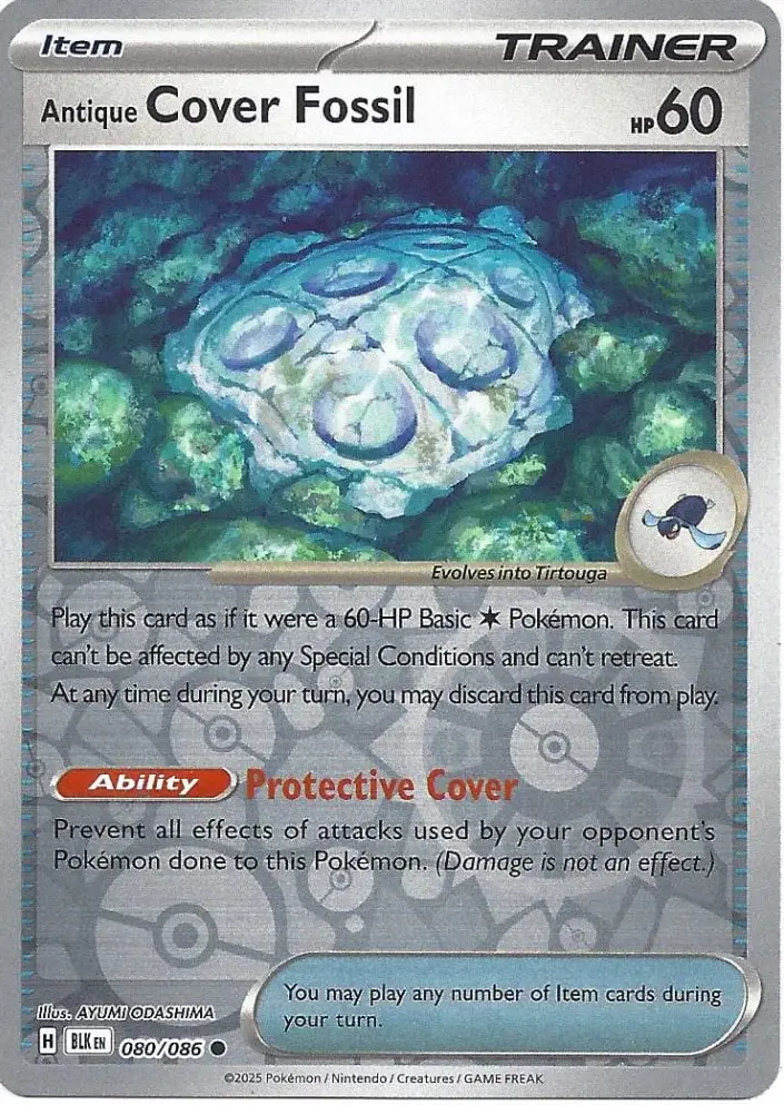 BLK - Black Bolt - 080/086 - Antique Cover Fossil (Reverse Holo)