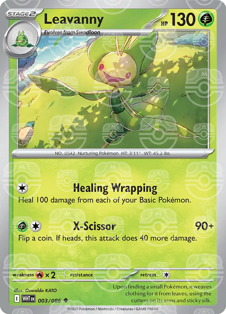 WHT - White Flare - 003/086 - Leavanny (Master Ball Holo)