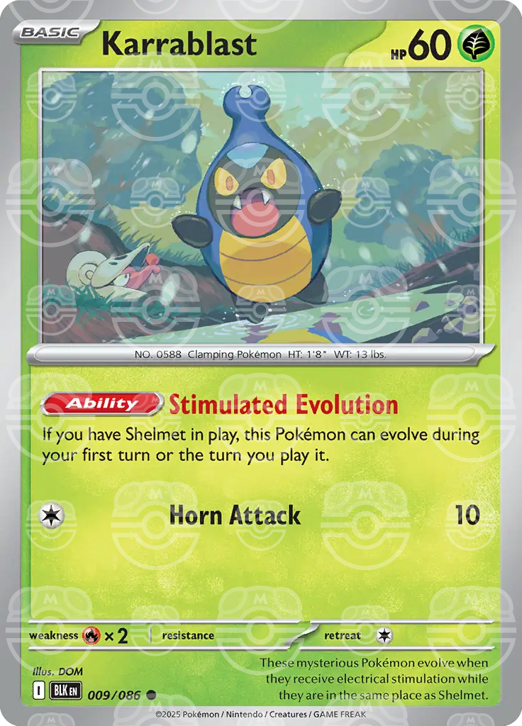 BLK - Black Bolt - 009/086 - Karrablast (Master Ball Holo)