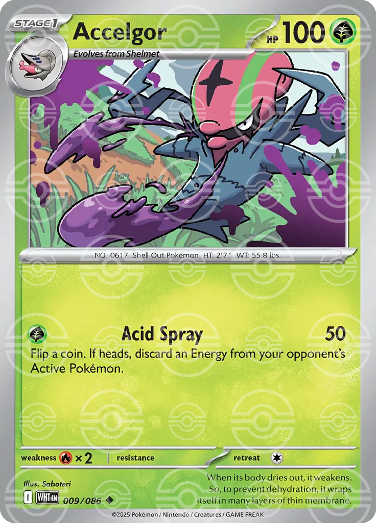 WHT - White Flare - 009/086 - Accelgor (Poké Ball Holo)