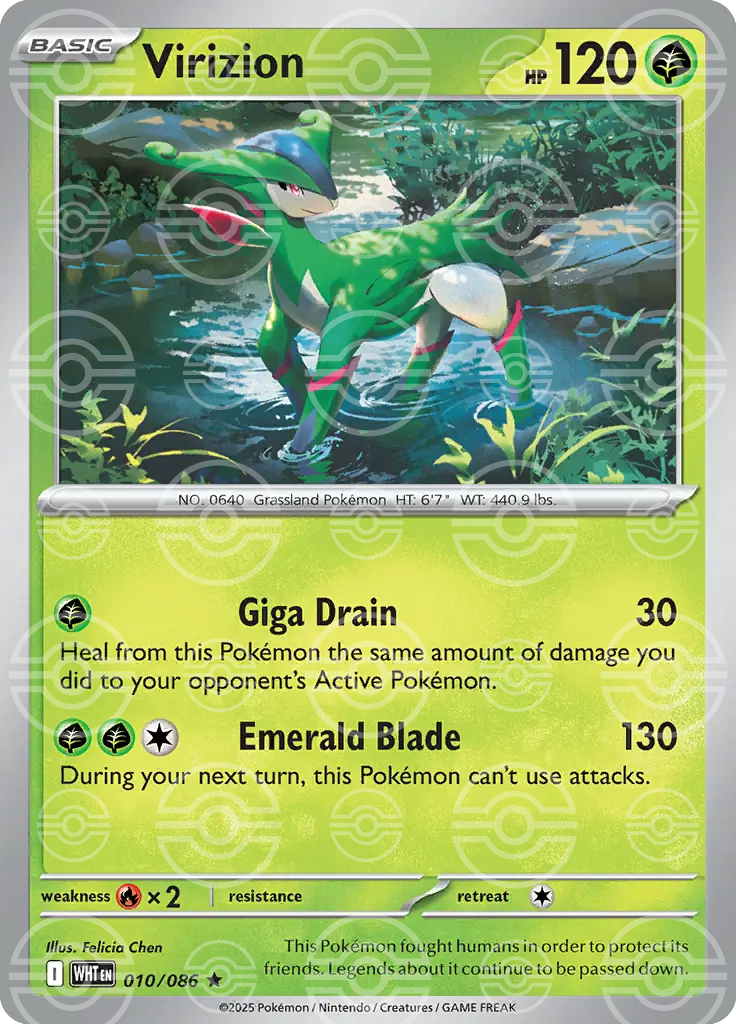 WHT - White Flare - 010/086 - Virizion (Poké Ball Holo)