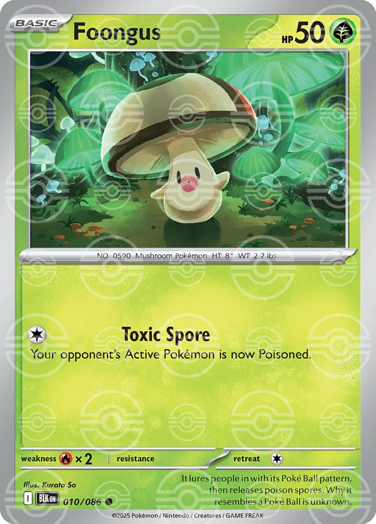 BLK - Black Bolt - 010/086 - Foongus (Poké Ball Holo)