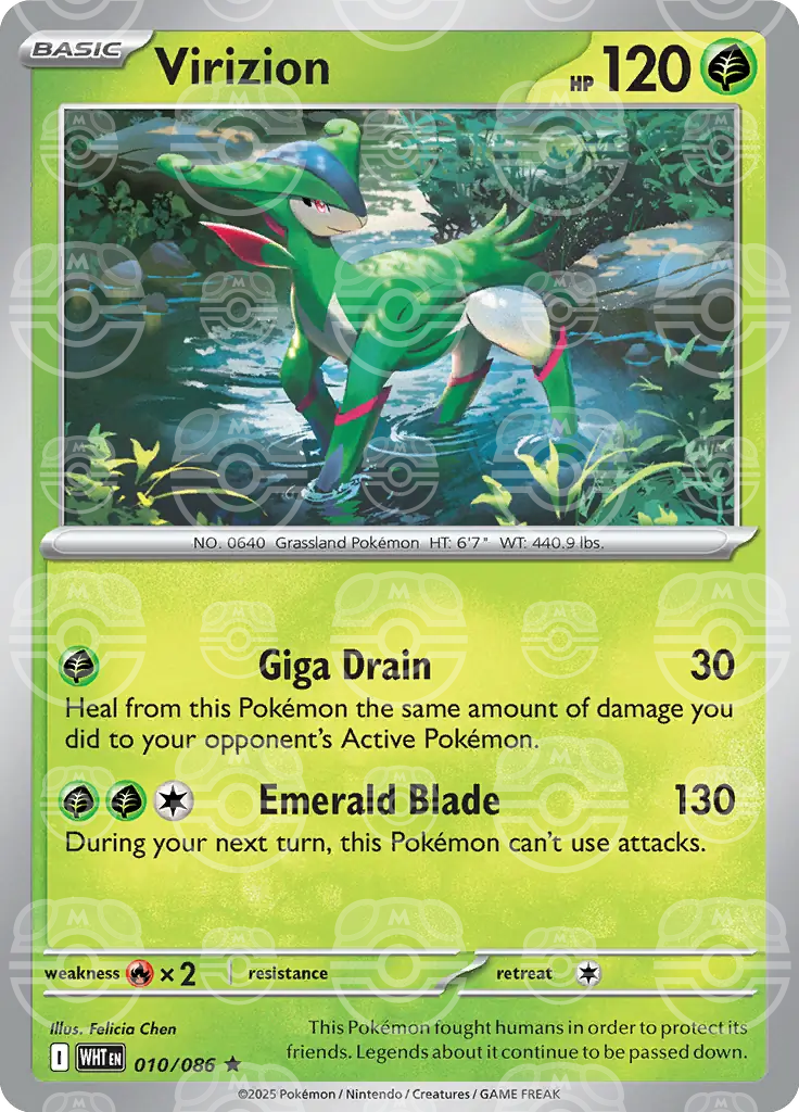 WHT - White Flare - 010/086 - Virizion (Master Ball Holo)