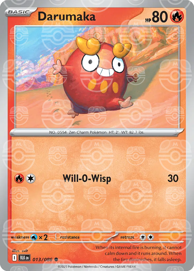 BLK - Black Bolt - 013/086 - Darumaka (Master Ball Holo)