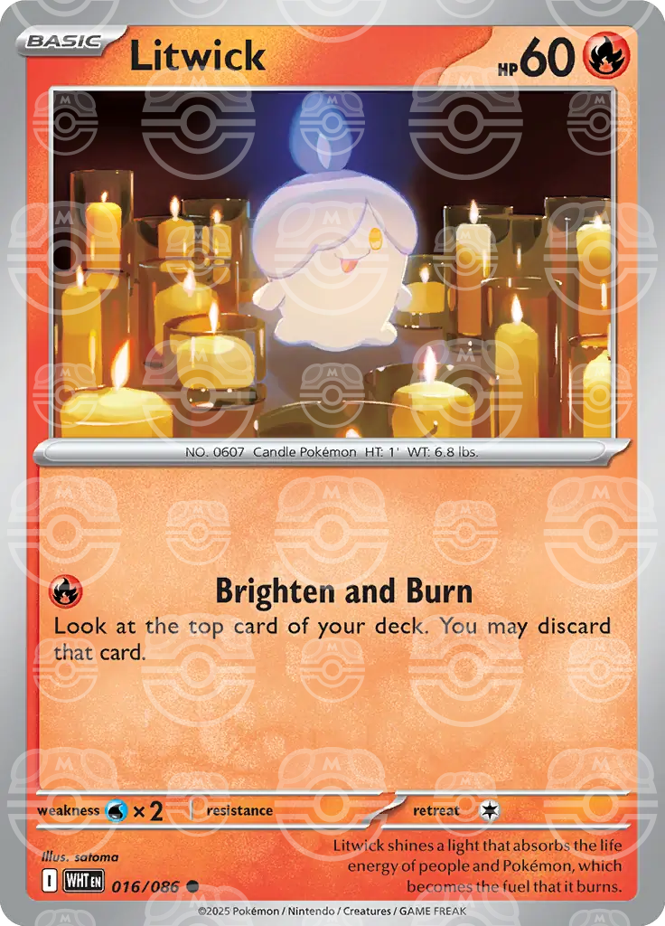 WHT - White Flare - 016/086 - Litwick (Master Ball Holo)