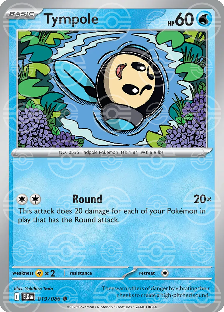 BLK - Black Bolt - 019/086 - Tympole (Poké Ball Holo)
