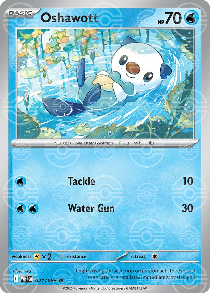 WHT - White Flare - 021/086 - Oshawott (Poké Ball Holo)