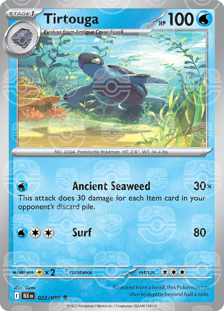 BLK - Black Bolt - 022/086 - Tirtouga (Master Ball Holo)