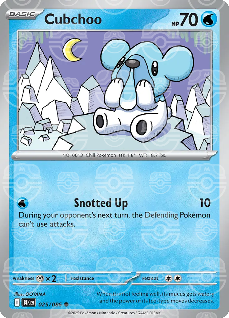 BLK - Black Bolt - 025/086 - Cubchoo (Master Ball Holo)