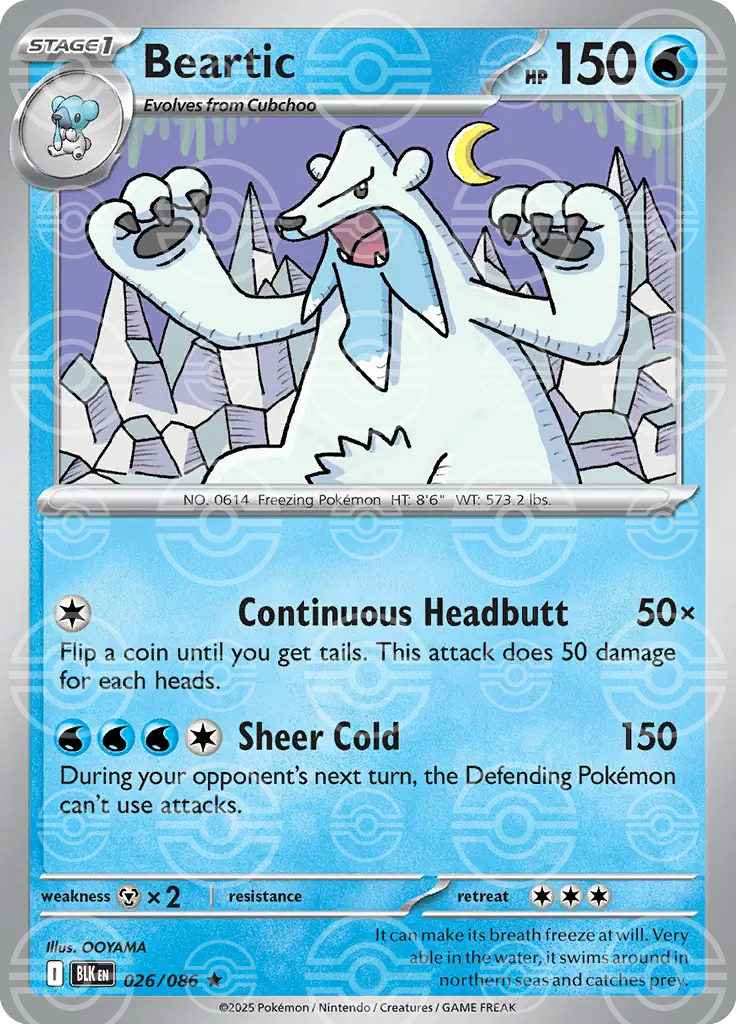 BLK - Black Bolt - 026/086 - Beartic (Poké Ball Holo)