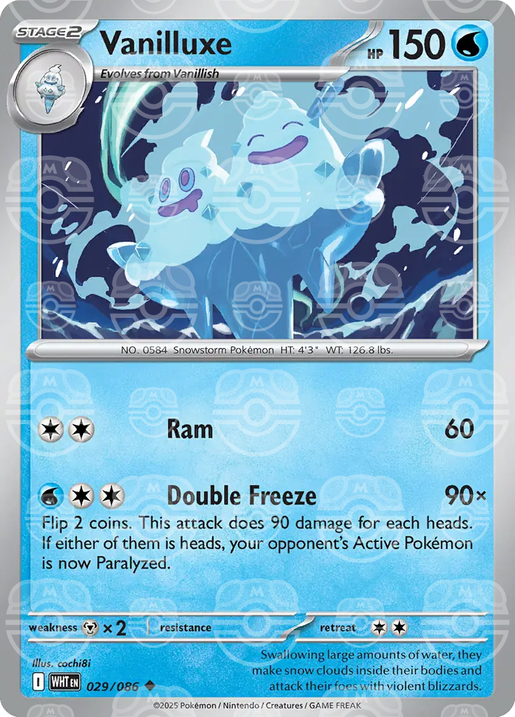 WHT - White Flare - 029/086 - Vanilluxe (Master Ball Holo)