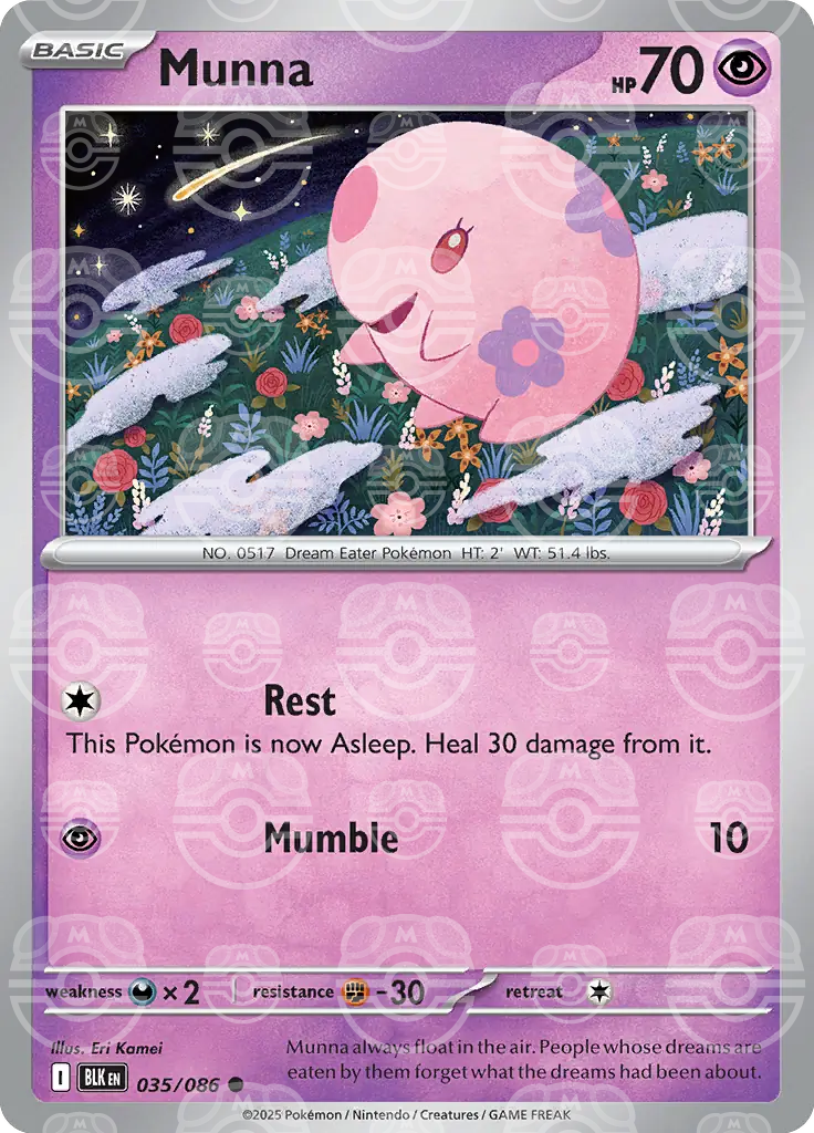 BLK - Black Bolt - 035/086 - Munna (Master Ball Holo)