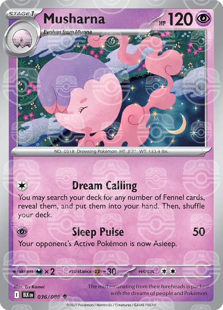 BLK - Black Bolt - 036/086 - Musharna (Master Ball Holo)