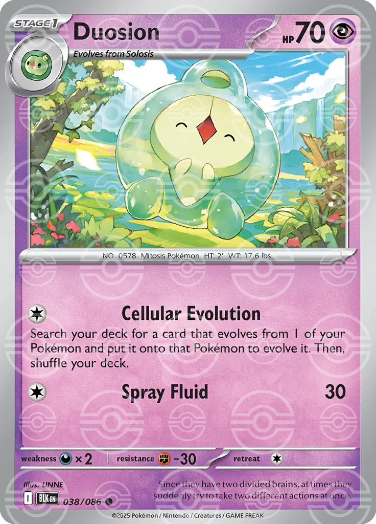 BLK - Black Bolt - 038/086 - Duosion (Poké Ball Holo)