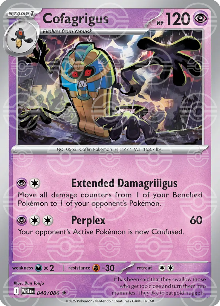 WHT - White Flare - 040/086 - Cofagrigus (Poké Ball Holo)