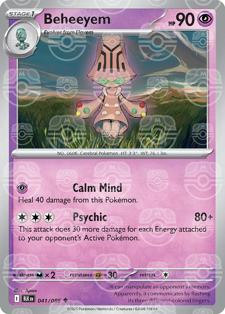 BLK - Black Bolt - 041/086 - Beheeyem (Master Ball Holo)