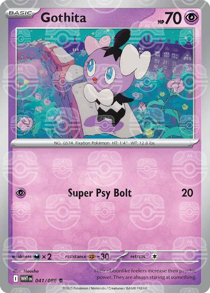 WHT - White Flare - 041/086 - Gothita (Master Ball Holo)